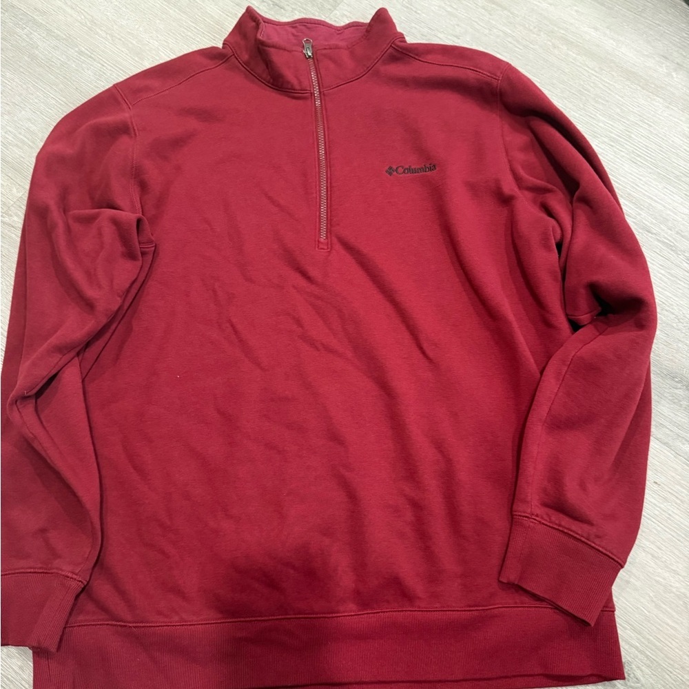 Columbia Men's Burgundy Zip-Up Sweater
